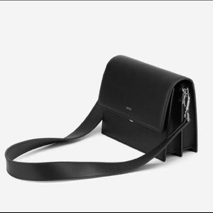 JW PEI Mini Flap Bag with Strap in Black